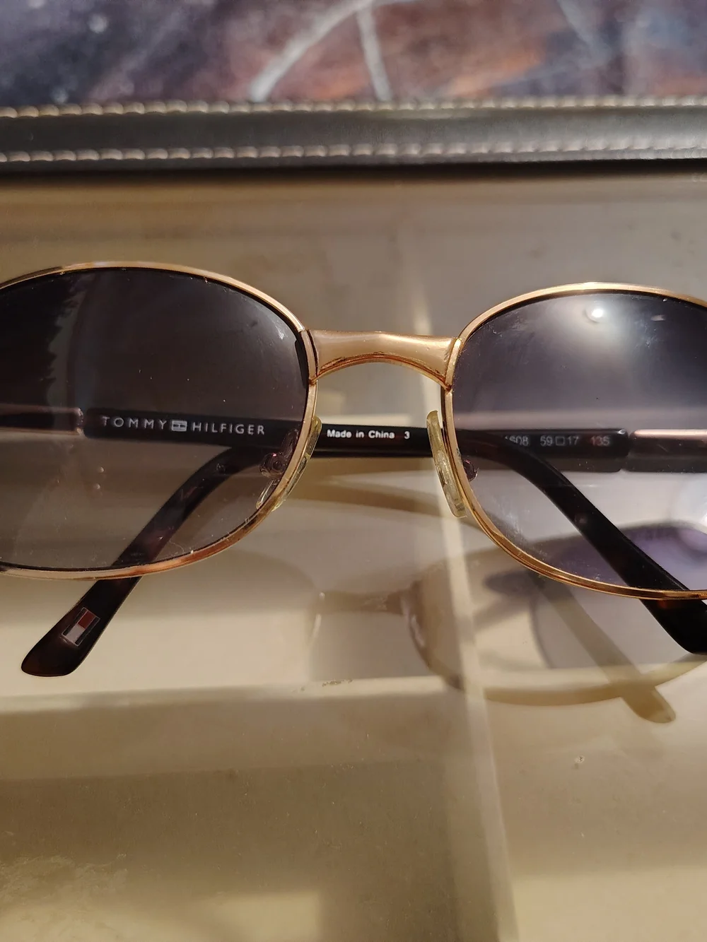 Tommy Hilfiger Gold Frame Sunglasses with Gradient Brown Lenses